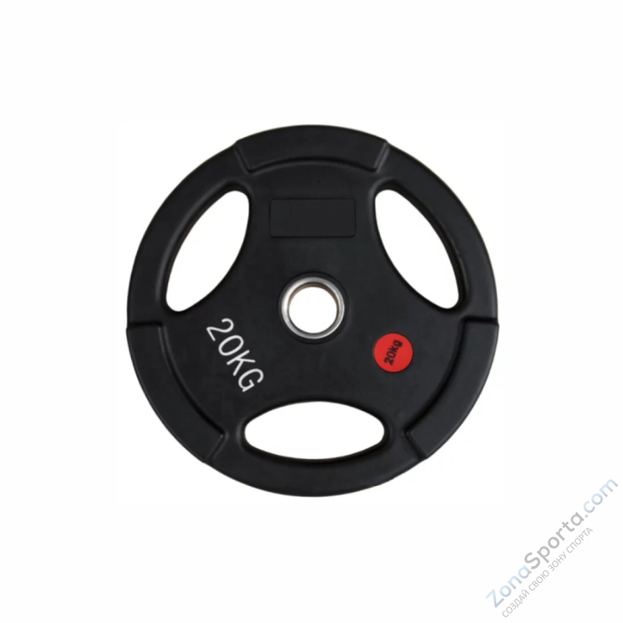 Диск обрезиненный с тремя хватами  UltraGym 5 кг 