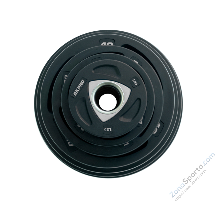 Диск олимпийский полиуретановый 25 кг OKPRO OK2037A-2500-G