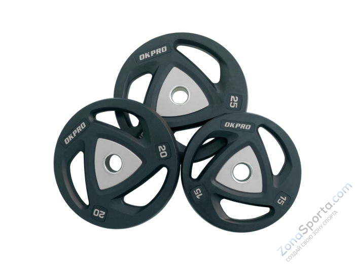 Диск олимпийский полиуретановый 25 кг OKPRO OK2037A-2500-G