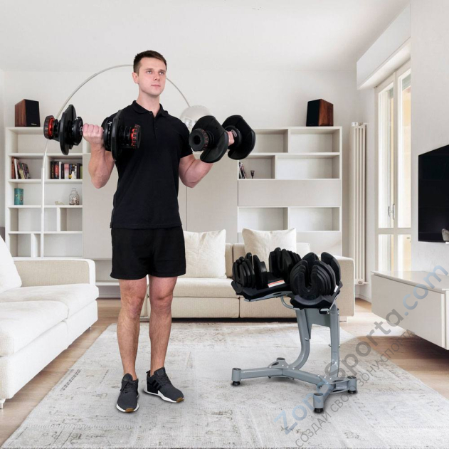 Гантель с регулировкой веса Liveup LS2315 (2.5-24 кг)