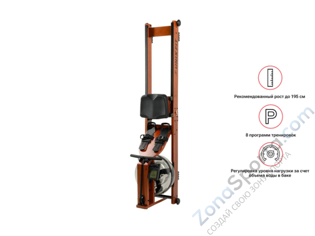 Гребной тренажер Unix Fit Wood Rower Dark