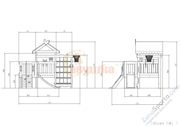 Игровой комплекс Савушка Baby 7 оливковый