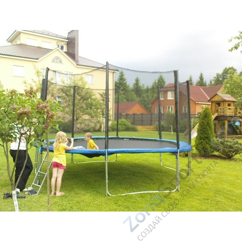 Комплект батут Oxygen High Jump 12EL с защитной сеткой и лестницей Комплект батут Oxygen High Jump 12EL с защитной сеткой и лестницей