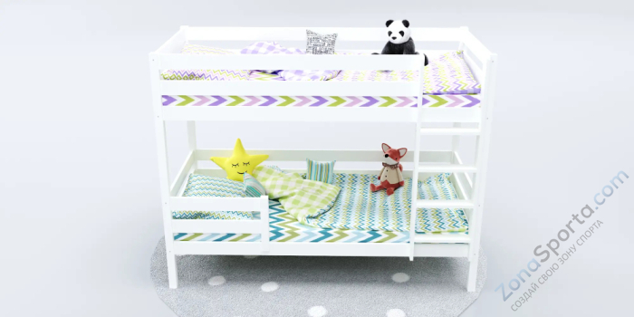 Кровать детская двухъярусная Савушка-01 80х160 белая Кровать детская двухъярусная Савушка-01 80х160 белая