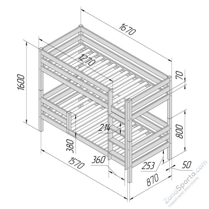 Кровать детская двухъярусная Савушка-01 80х160 Shiitake (бежевый) Кровать детская двухъярусная Савушка-01 80х160 Shiitake (бежевый)