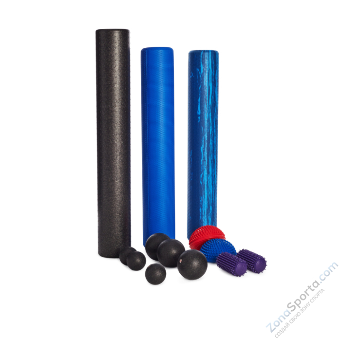 Массажный ролик SISSEL Pilates Roller Pro 90 см, мягкий, синий