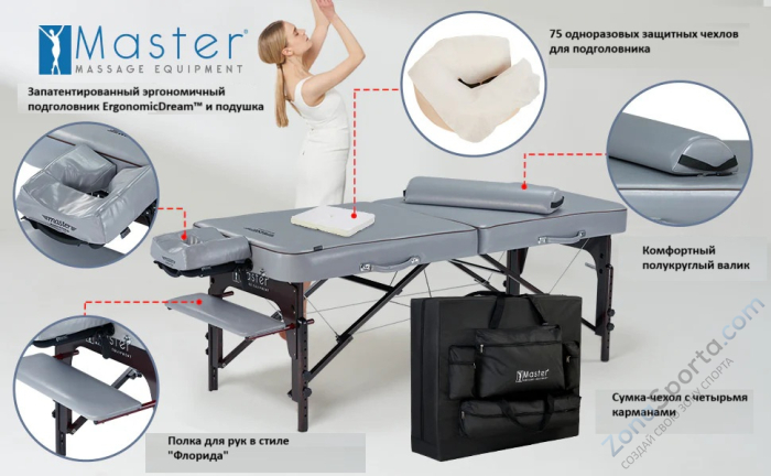 Массажный стол складной Master Montour LX (76 см)широкий