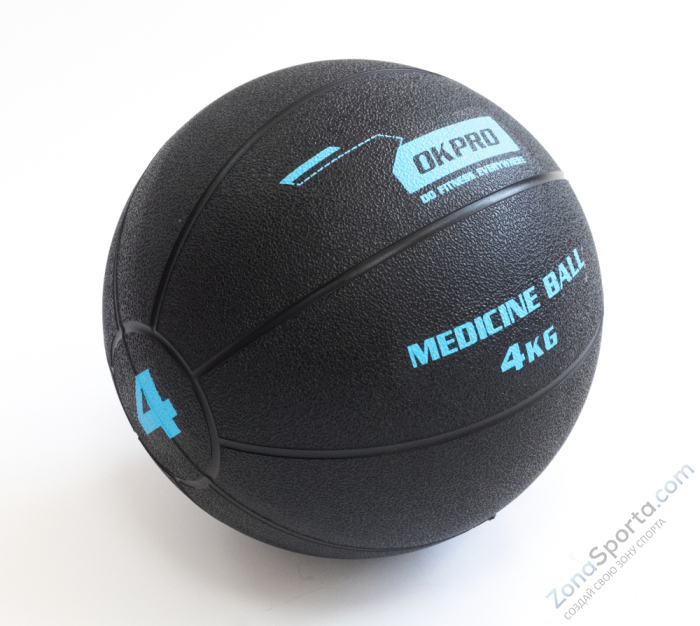 Мяч медицинский 4 кг обрезиненный OKPRO