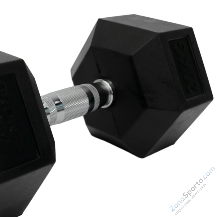 Набор гексагональных обрезиненных гантелей Bronze Gym 2,5-25 кг - 10 пар, шаг 2,5 кг