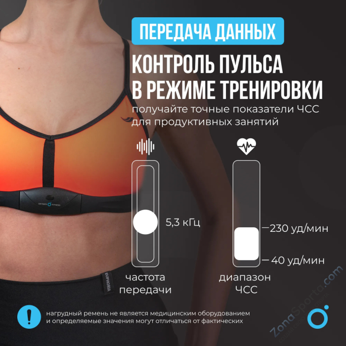 Нагрудный датчик пульса Oxygen Fitness Sense