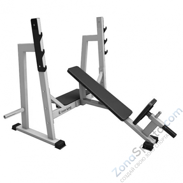 Наклонная скамья для жима лежа со стойками Iron King IK 105 (1720*1820*1350)