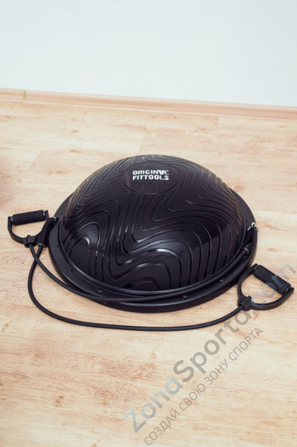 Полусфера гимнастическая надувная R3 с эспандерами и насосом Original FitTools FT-BSU-R3