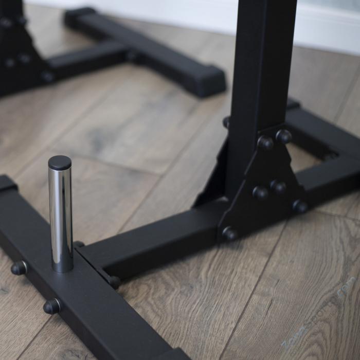 Скамья для жима + Стойки со страховкой и брусьями DEXsport ASD-0090_Black+ASD-0140-JAX-Black