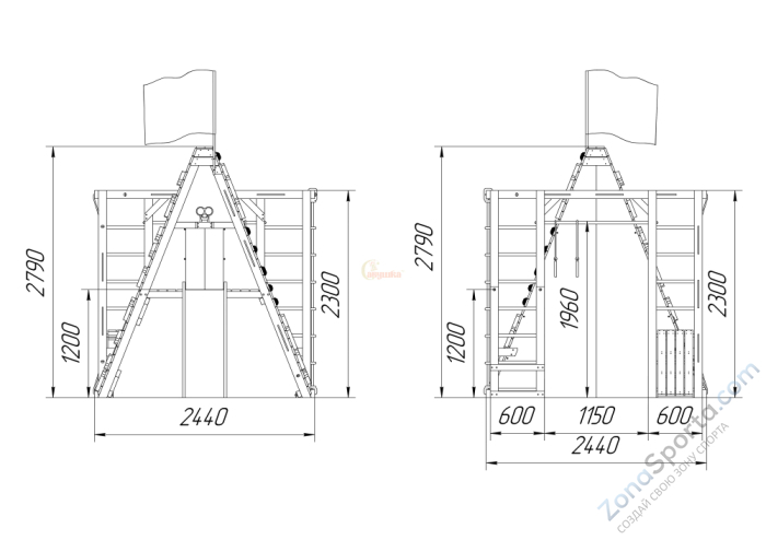 Спортивный домик Савушка База-6
