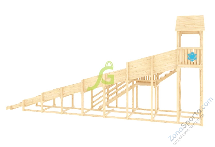 Зимняя горка IgraGrad Snow Fox (Домик) скат 10 м без окраски