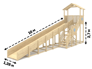 Зимняя горка IgraGrad Snow Fox (Домик) скат 10 м без окраски